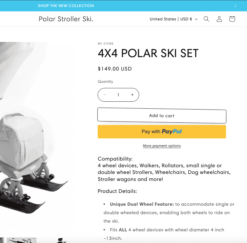 Polar Stroller Ski detail 3