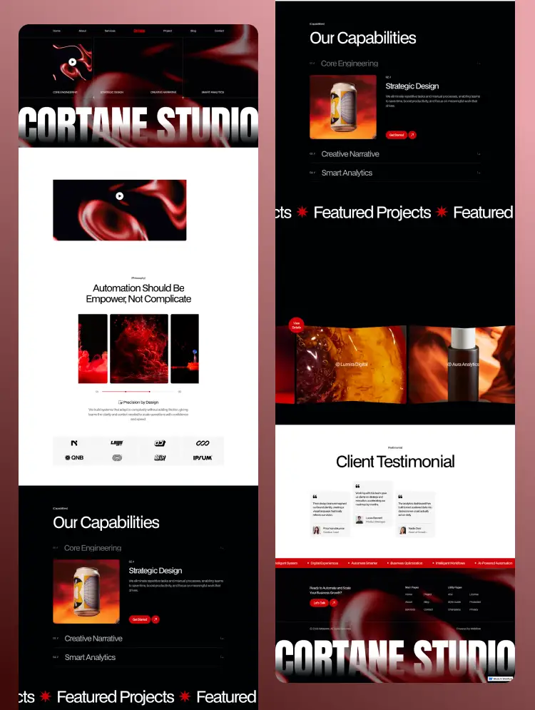 Cortane Webflow template