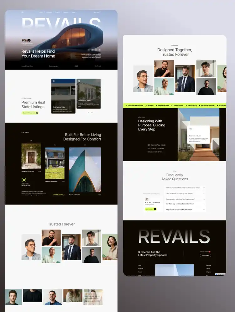 Revails — Webflow template preview